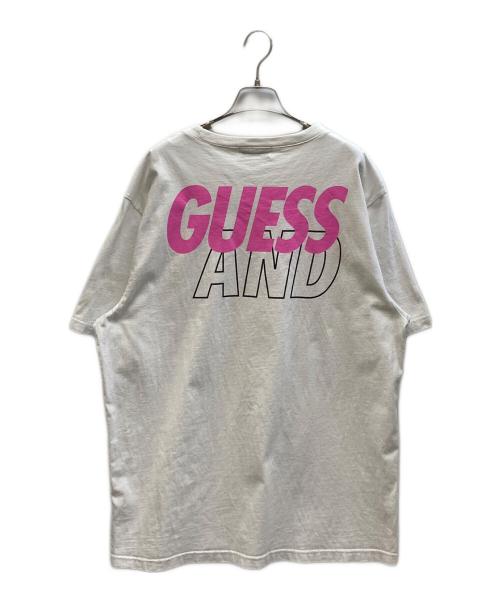 GUESS（ゲス）GUESS (ゲス) WIND AND SEA (ウィンダンシー) コラボロゴTシャツ ホワイト サイズ:Lの古着・服飾アイテム