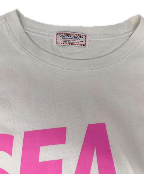 GUESS（ゲス）GUESS (ゲス) WIND AND SEA (ウィンダンシー) ロゴTシャツ ホワイト サイズ:Lの古着・服飾アイテム