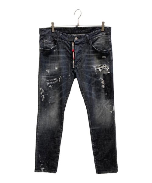 DSQUARED2（ディースクエアード）DSQUARED2 (ディースクエアード) BLACK PIONER WASH SKATER JEANS ブラック サイズ:50の古着・服飾アイテム