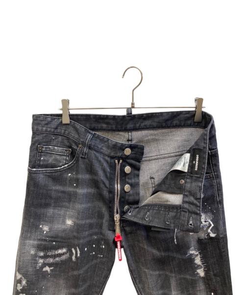 DSQUARED2（ディースクエアード）DSQUARED2 (ディースクエアード) BLACK PIONER WASH SKATER JEANS ブラック サイズ:50の古着・服飾アイテム