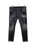 DSQUARED2（ディースクエアード）の古着「BLACK PIONER WASH SKATER JEANS」｜ブラック