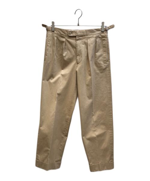 BEAMS F（ビームスエフ）BEAMS F (ビームスエフ) BERNARD ZINS (ベルナール ザンス) 別注ワイド2プリーツサイドアジャスタースラックス ベージュ サイズ:-の古着・服飾アイテム