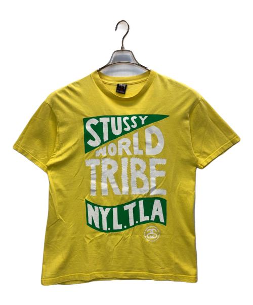 stussy（ステューシー）stussy (ステューシー) プリントTシャツ イエロー サイズ:Lの古着・服飾アイテム