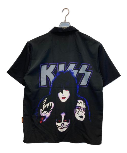 KISS（キッス）KISS (キス) オープンカラーシャツ ブラック サイズ:Lの古着・服飾アイテム