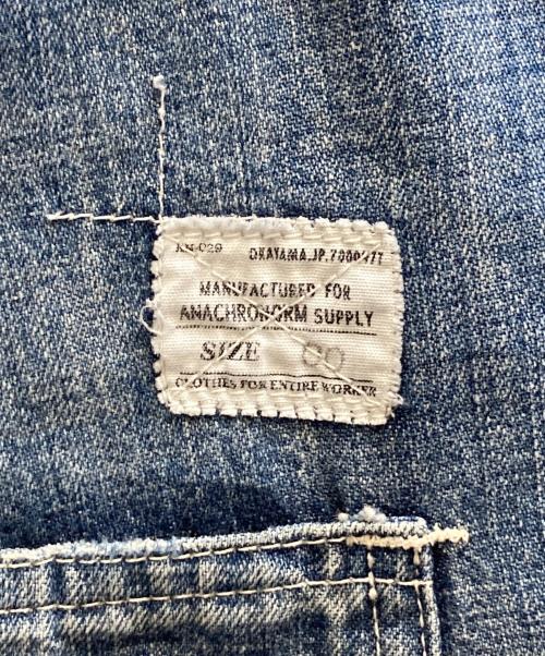 anachronorm（アナクロノーム）anachronorm (アナクロノーム) Damaged Denim W-Knee Easy Pants インディゴ サイズ:00の古着・服飾アイテム