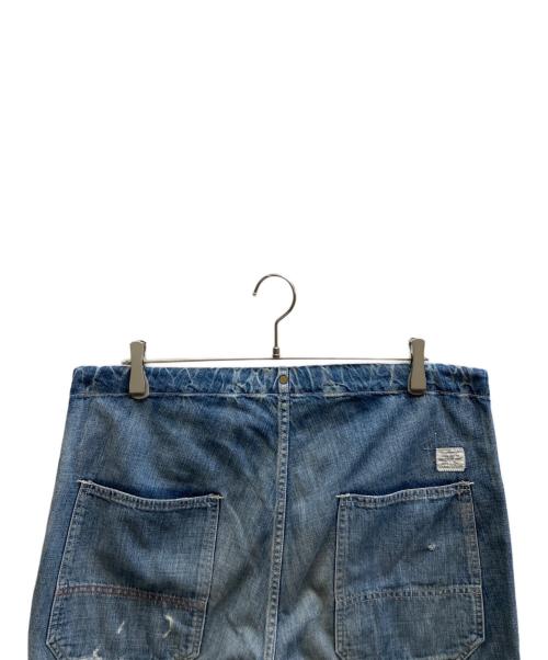 anachronorm（アナクロノーム）anachronorm (アナクロノーム) Damaged Denim W-Knee Easy Pants インディゴ サイズ:00の古着・服飾アイテム