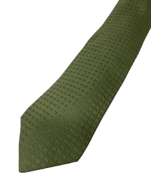 HERMES（エルメス）HERMES (エルメス) 総柄シルクネクタイ グリーン サイズ:-の古着・服飾アイテム