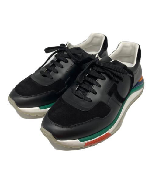 Salvatore Ferragamo（サルヴァトーレ フェラガモ）Salvatore Ferragamo (サルヴァトーレ フェラガモ) レザースニーカー ブラック サイズ:8 1/2Ⅿの古着・服飾アイテム