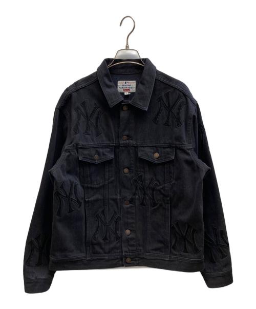 SUPREME（シュプリーム）Supreme (シュプリーム) NEW YORK YANKEES (ニューヨークヤンキース) デニムトラッカージャケット ブラック サイズ:Ｍの古着・服飾アイテム