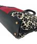 中古・古着 Kate Spade (ケイトスペード) フラワージャガードトートバッグ ブラック×ピンク：15000円