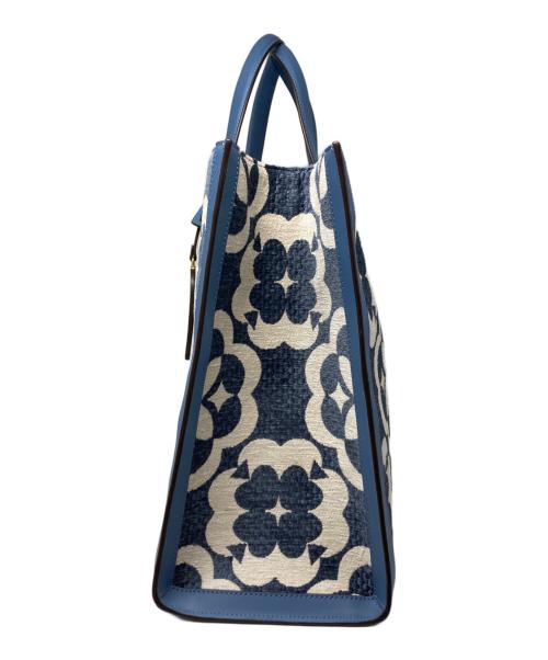 Kate Spade（ケイトスペード）Kate Spade (ケイトスペード) フラワーモノグラムマンハッタンシェニールラージトート スカイブルーの古着・服飾アイテム