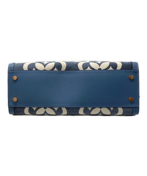 Kate Spade（ケイトスペード）Kate Spade (ケイトスペード) フラワーモノグラムマンハッタンシェニールラージトート スカイブルーの古着・服飾アイテム