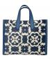 Kate Spade (ケイトスペード) フラワーモノグラムマンハッタンシェニールラージトート スカイブルー：17000円