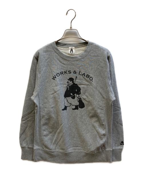TACOMA FUJI RECORDS（タコマ フジ レコード）TACOMA FUJI RECORDS (タコマ フジ レコード) WARKS & LABO.LOGO SWEAT グレー サイズ:Mの古着・服飾アイテム
