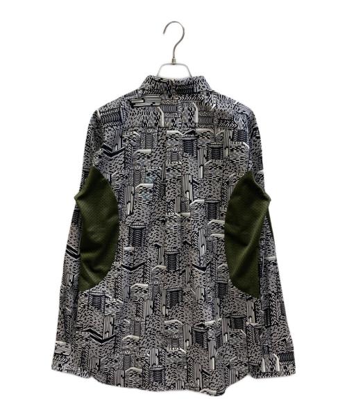 COMME des GARCONS HOMME DEUX（コムデギャルソン オム ドゥ）COMME des GARCONS HOMME DEUX (コムデギャルソン オム ドゥ) メッシュ切替総柄シャツ ブラック サイズ:Mの古着・服飾アイテム