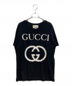 GUCCIグッチ）の古着「インターロッキングGロゴTシャツ」｜ブラック