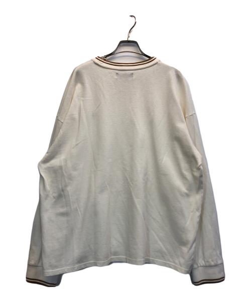 FRED PERRY（フレッドペリー）FRED PERRY (フレッドペリー) 鹿の子長袖カットソー ホワイト サイズ:Lの古着・服飾アイテム