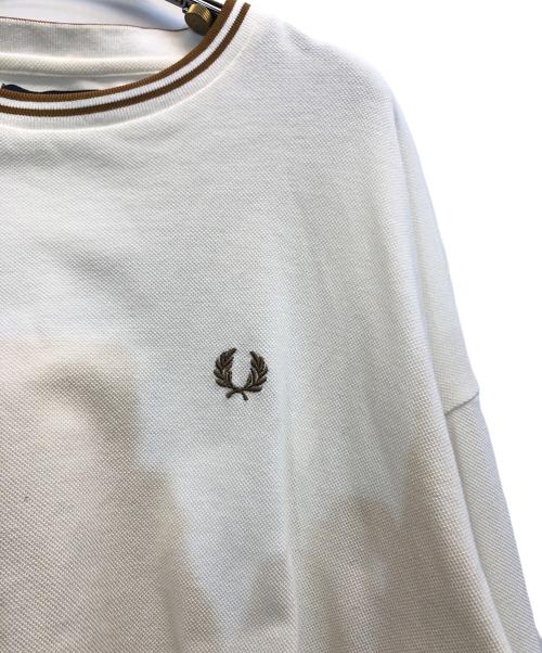 FRED PERRY（フレッドペリー）FRED PERRY (フレッドペリー) 鹿の子長袖カットソー ホワイト サイズ:Lの古着・服飾アイテム