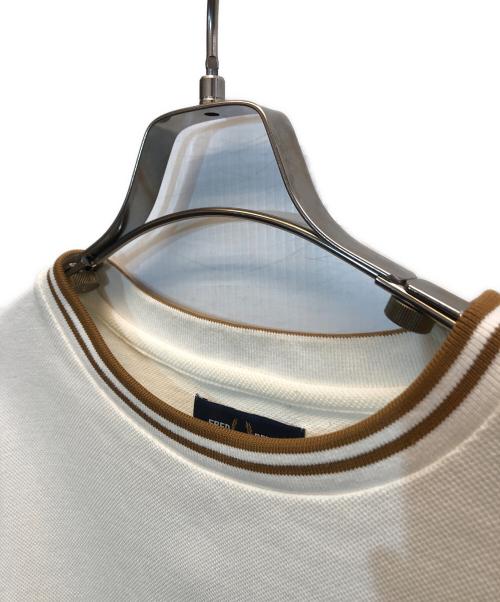 FRED PERRY（フレッドペリー）FRED PERRY (フレッドペリー) 鹿の子長袖カットソー ホワイト サイズ:Lの古着・服飾アイテム