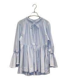 anuans（アニュアンス）の古着「ギャザーテントフレアブラウス」｜ブルー