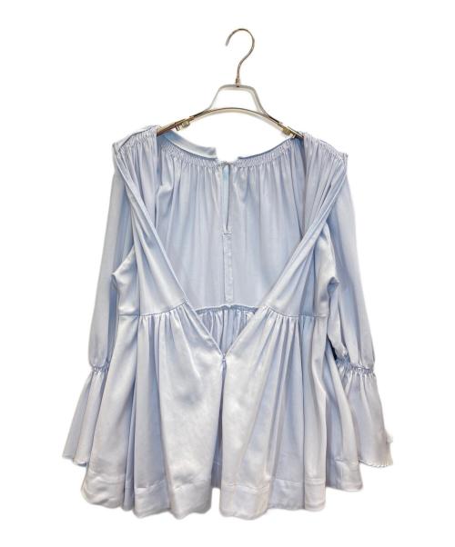 anuans（アニュアンス）anuans (アニュアンス) ギャザーテントフレアブラウス ブルー サイズ:Fの古着・服飾アイテム