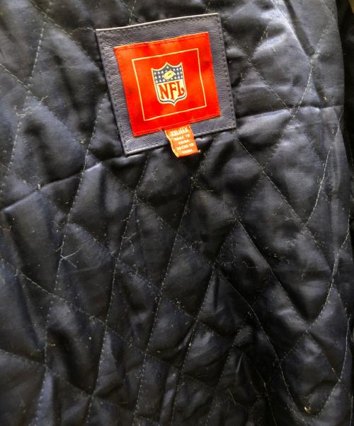 NFL（エヌエフエル）NFL (エヌエフエル) レザースタジャン ネイビー サイズ:XXLの古着・服飾アイテム