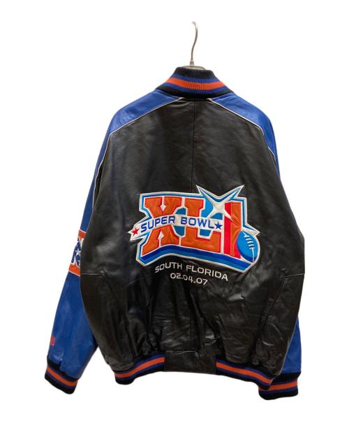 NFL（エヌエフエル）NFL (エヌエフエル) レザースタジャン ネイビー サイズ:XLの古着・服飾アイテム