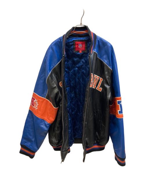 NFL（エヌエフエル）NFL (エヌエフエル) レザースタジャン ネイビー サイズ:XLの古着・服飾アイテム