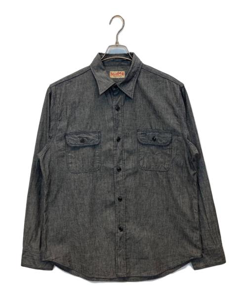 SUGAR CANE（シュガーケーン）SUGAR CANE (シュガーケーン) BLACK CHAMBRAY WORK SHIRT グレー サイズ:16-16　1/2の古着・服飾アイテム
