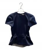 BORDERS at BALCONYボーダーズアットバルコニー）の古着「SATIN PEPLUM TOP」｜ネイビー