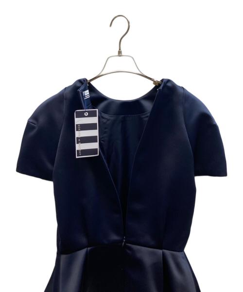 BORDERS at BALCONY（ボーダーズアットバルコニー）BORDERS at BALCONY (ボーダーズアットバルコニー) SATIN PEPLUM TOP ネイビー サイズ:36 未使用品の古着・服飾アイテム