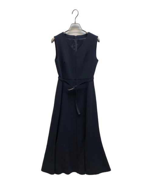 ANAYI（アナイ）ANAYI (アナイ) ストレッチクロスベルト付きワンピース ネイビー サイズ:36の古着・服飾アイテム