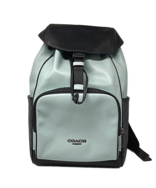COACH（コーチ）COACH (コーチ) レーサー バックパック・カラーブロック シグネチャー キャンバス ライトブルーの古着・服飾アイテム