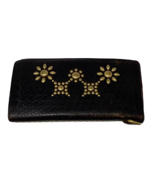 CALEE（キャリー）CALEE (キャリー) レザースタッズ長財布 ブラックの古着・服飾アイテム