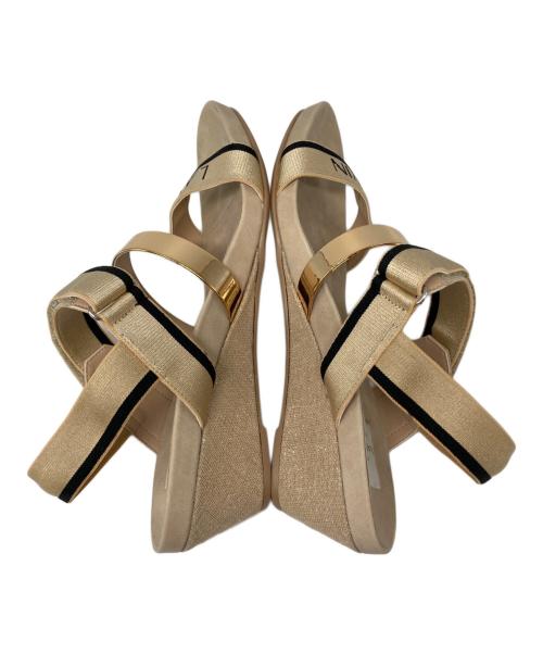 LANVIN（ランバン）LANVIN (ライバン) プラットフォームサンダル ベージュ サイズ:25 1/2の古着・服飾アイテム