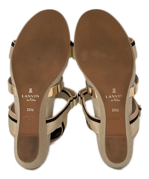 LANVIN（ランバン）LANVIN (ライバン) プラットフォームサンダル ベージュ サイズ:25 1/2の古着・服飾アイテム