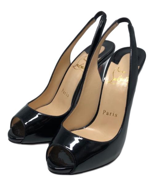 Christian Louboutin（クリスチャン・ルブタン）Christian Louboutin (クリスチャン・ルブタン) オープントゥーパンプス ブラック サイズ:34の古着・服飾アイテム