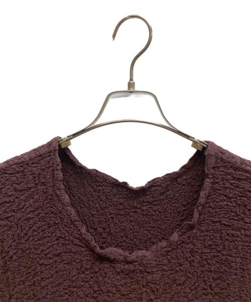 me ISSEY MIYAKE（ミーイッセイ ミヤケ）me ISSEY MIYAKE (ミーイッセイ ミヤケ) カリフラワー異素材ドッキングワンピース ブラウン サイズ:-の古着・服飾アイテム