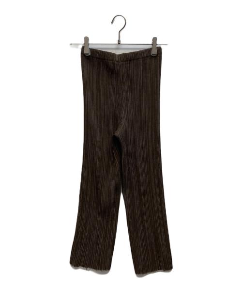ISSEY MIYAKE（イッセイミヤケ）ISSEY MIYAKE (イッセイミヤケ) ステッチプリーツパンツ ブラウン サイズ:Mの古着・服飾アイテム