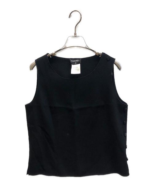 CHANEL（シャネル）CHANEL (シャネル) ココマークボタンウールニットベスト ブラック サイズ:40の古着・服飾アイテム
