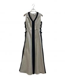 Snidel（スナイデル）の古着「サイドプリーツバイカラーワンピ」｜グレー