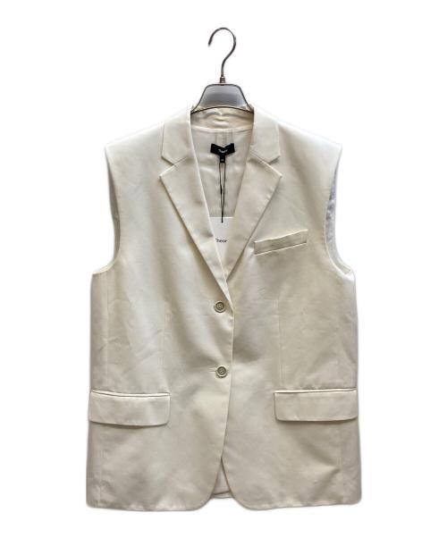 theory（セオリー）theory (セオリー) ツイルベストジレスリーブレスジャケット アイボリー サイズ:P/S 未使用品の古着・服飾アイテム