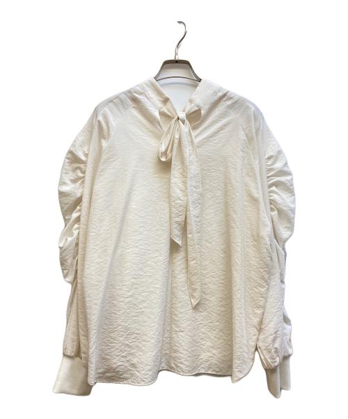 ELLIE（エリー）ELLIE (エリー) L/Sボウタイブラウス ホワイト サイズ:Fの古着・服飾アイテム