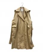 myneマイン）の古着「フード付きトレンチコート」｜ベージュ