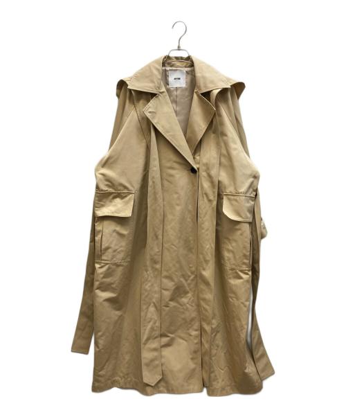 myne（マイン）myne (マイン) フード付きトレンチコート ベージュ サイズ:Freeの古着・服飾アイテム