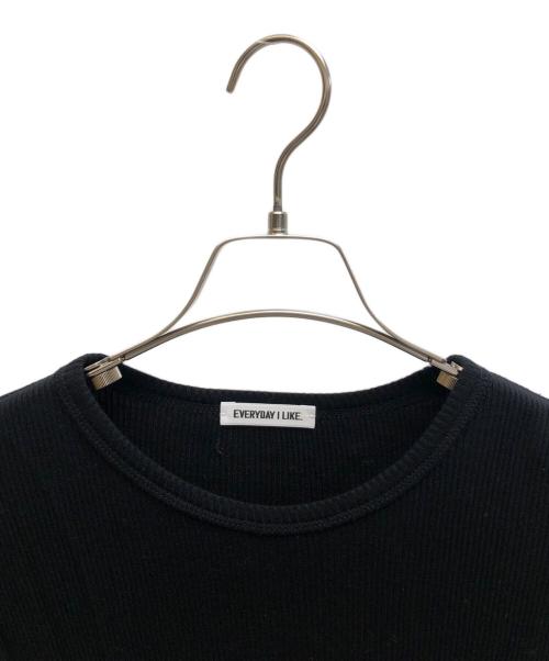 EVERYDAY I LIKE.（エヴリデイ アイ ライク）EVERYDAY I LIKE. (エヴリデイ アイ ライク) テレコ ロングスリーブ プルオーバー ブラック サイズ:-の古着・服飾アイテム