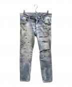 DSQUARED2ディースクエアード）の古着「SKATER JEAN/ブリーチデニムパンツ」｜インディゴ