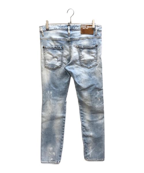 DSQUARED2（ディースクエアード）DSQUARED2 (ディースクエアード) SKATER JEAN/ブリーチデニムパンツ インディゴ サイズ:48の古着・服飾アイテム