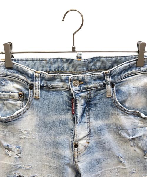 DSQUARED2（ディースクエアード）DSQUARED2 (ディースクエアード) SKATER JEAN/ブリーチデニムパンツ インディゴ サイズ:48の古着・服飾アイテム