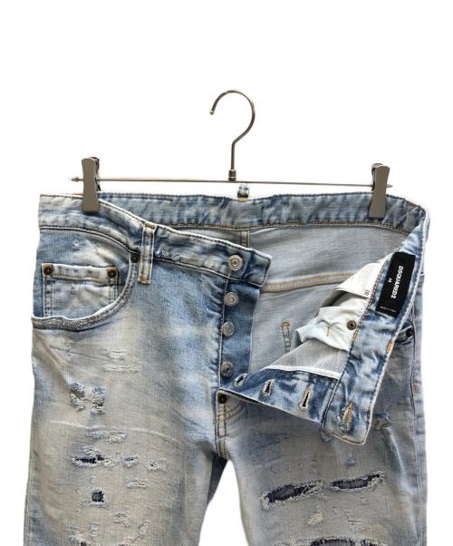 DSQUARED2（ディースクエアード）DSQUARED2 (ディースクエアード) SKATER JEAN/ブリーチデニムパンツ インディゴ サイズ:48の古着・服飾アイテム